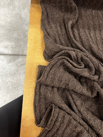 DARIA 039 teddy bear brown knitted cable 100% wool