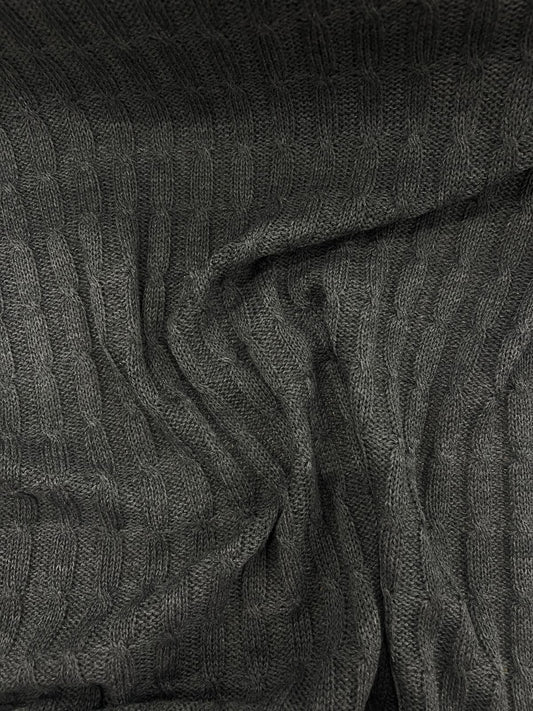 DARIA 045 charcoal knitted cable 100% wool