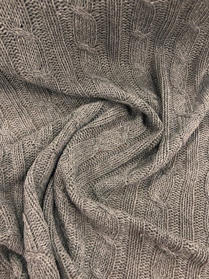 DARIA 047 Grey knitted cable 100% wool