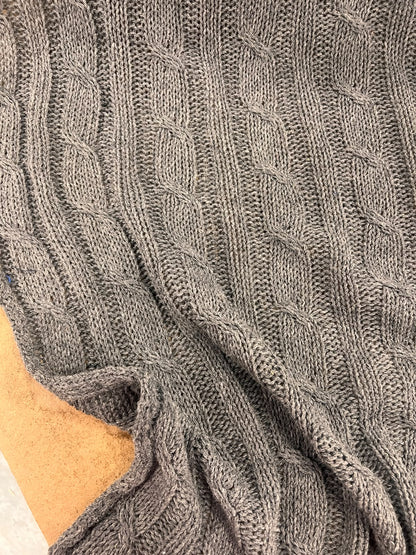DARIA 047 Grey knitted cable 100% wool