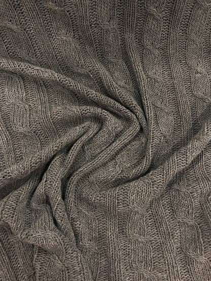 DARIA 047 Grey knitted cable 100% wool
