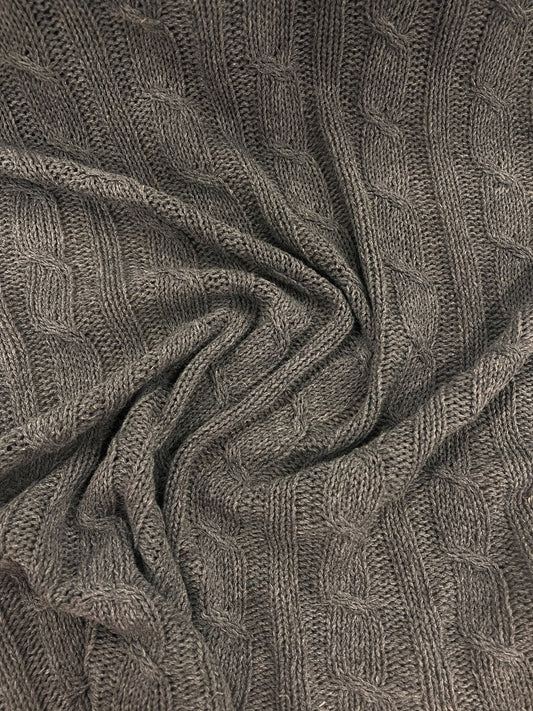 DARIA 047 Grey knitted cable 100% wool