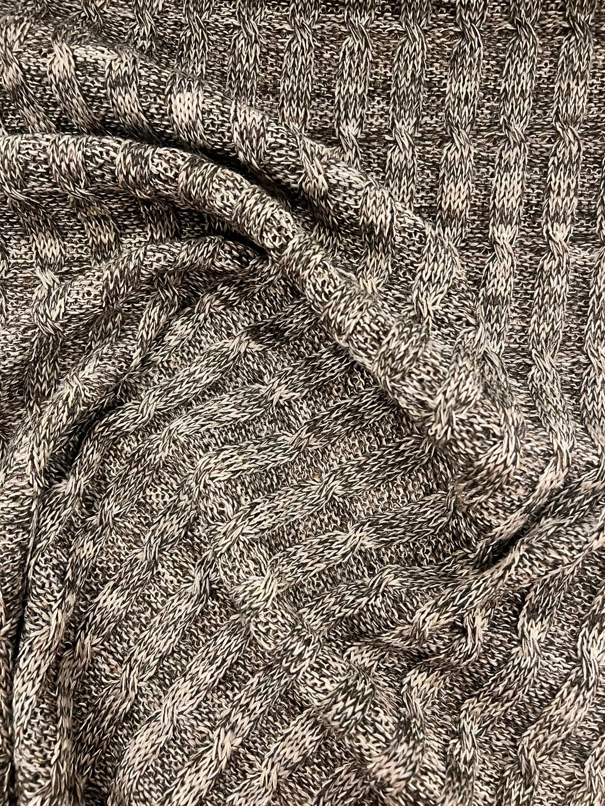 DARIA 048 oatmeal melange cable 100% wool