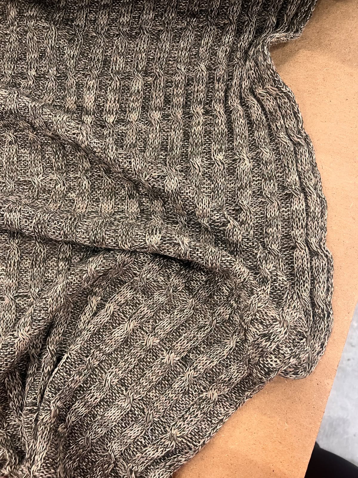 DARIA 048 oatmeal melange cable 100% wool