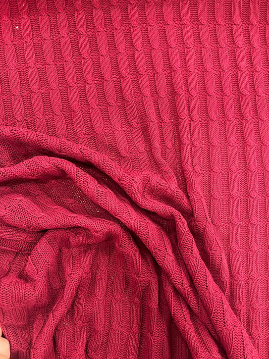 DARIA 050 wine red knitted cable 100% wool