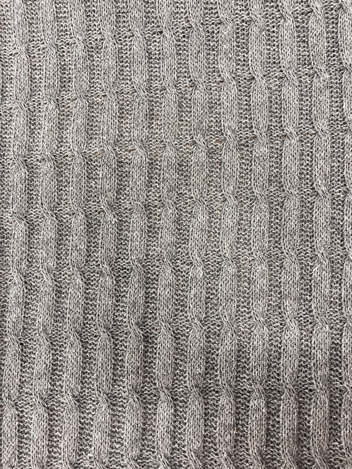 DARIA 051 Grey narrow knitted cable 100% wool