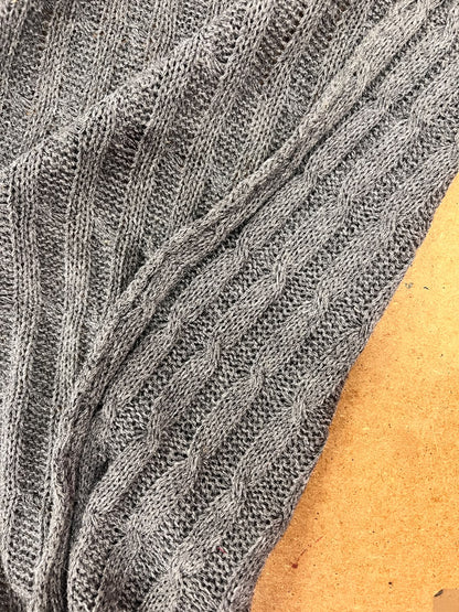 DARIA 051 Grey narrow knitted cable 100% wool