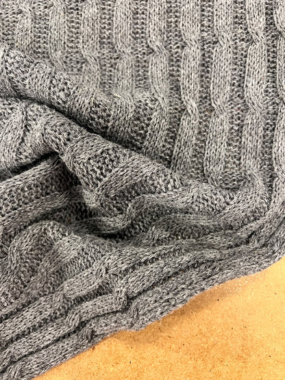 DARIA 051 Grey narrow knitted cable 100% wool