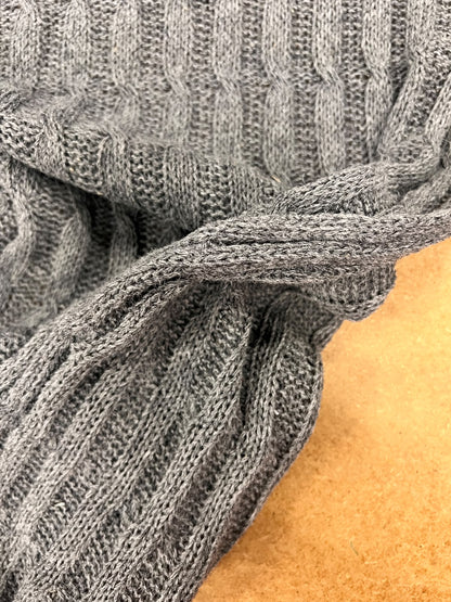 DARIA 051 Grey narrow knitted cable 100% wool