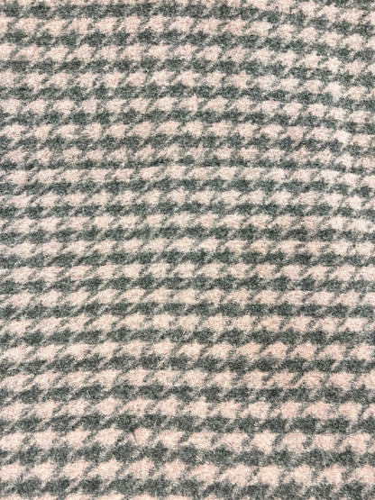 ZOE 015 brushed pink&grey houndstooth wool