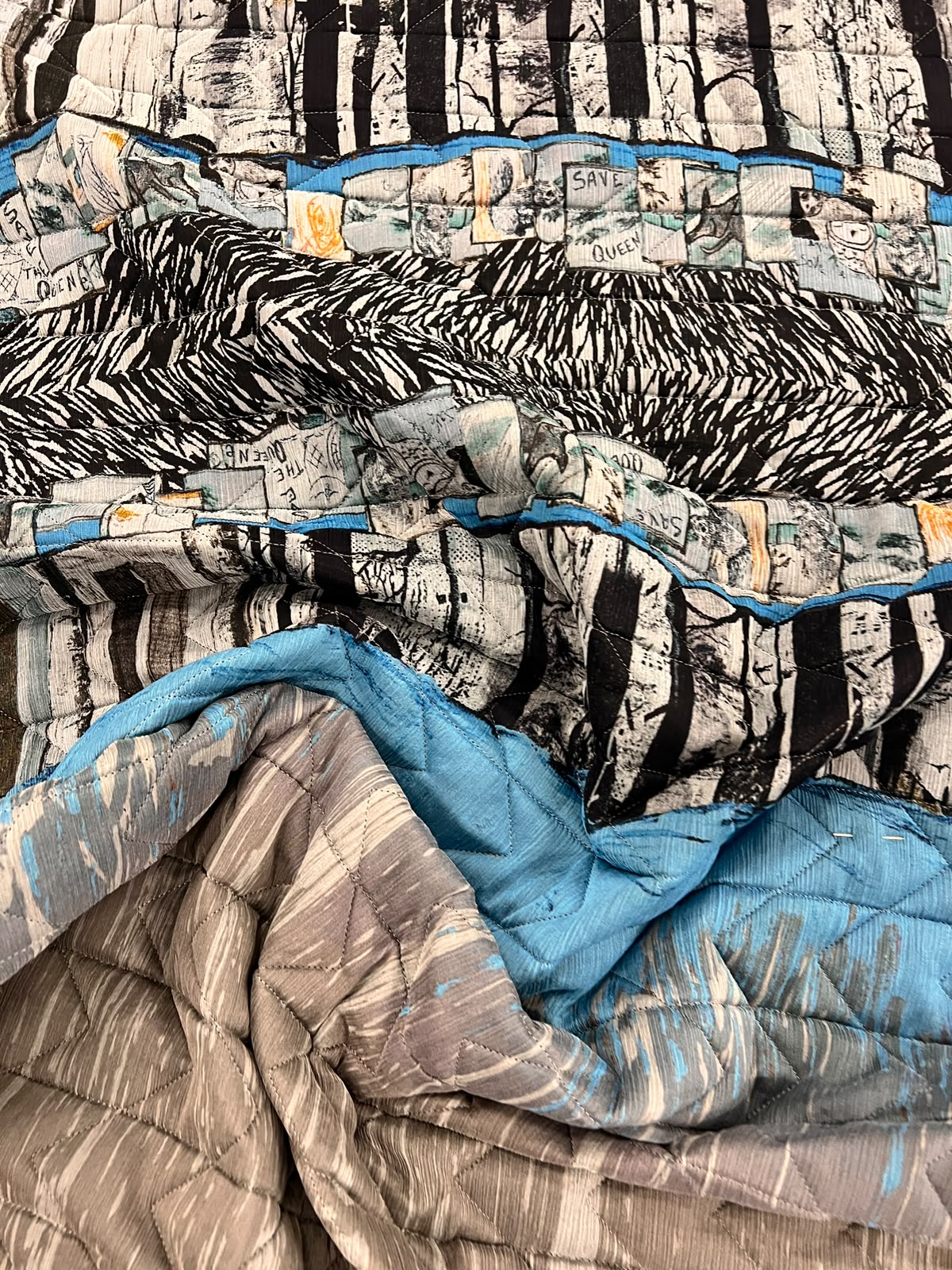 ZOE 016 abstract chevron padded quilted