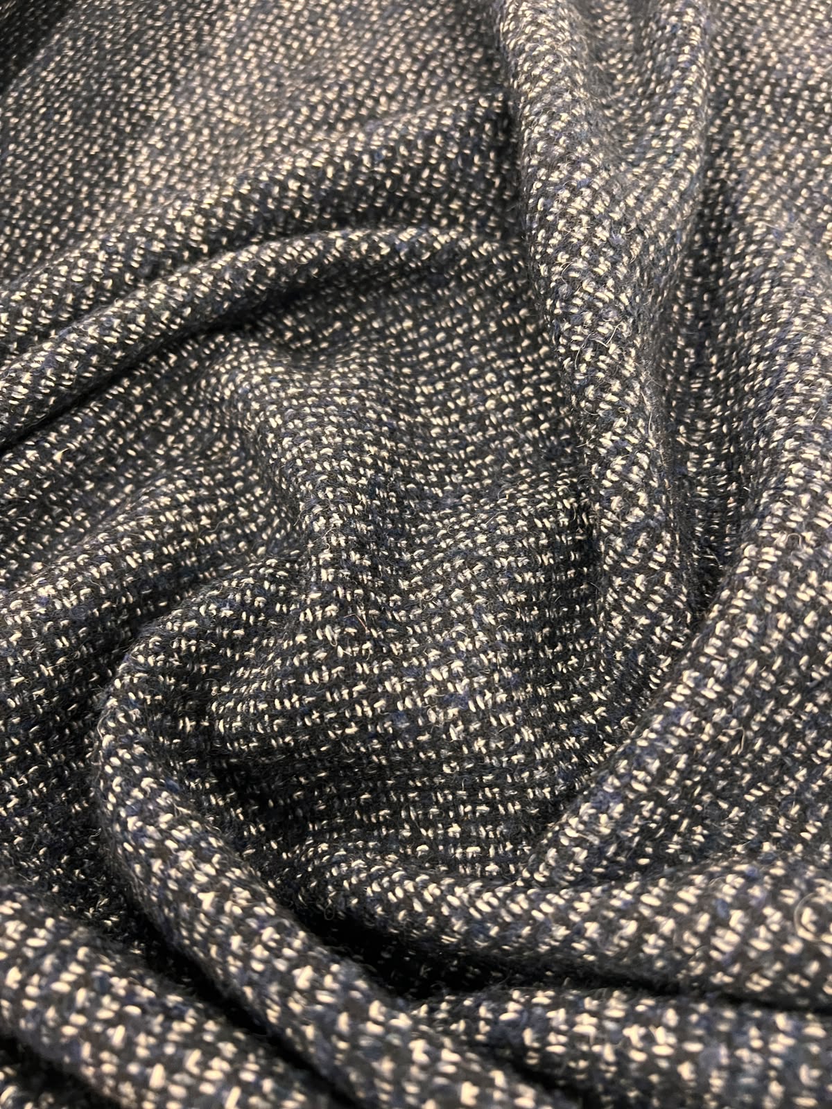 ZOE 017 navy&white salt and pepper tweed wool