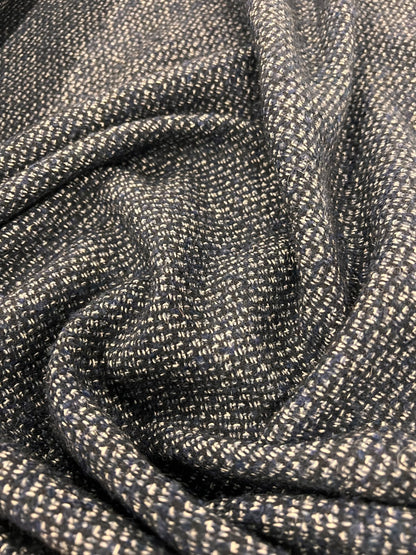 ZOE 017 navy&white salt and pepper tweed wool