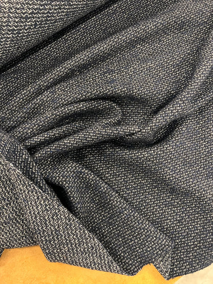ZOE 017 navy&white salt and pepper tweed wool