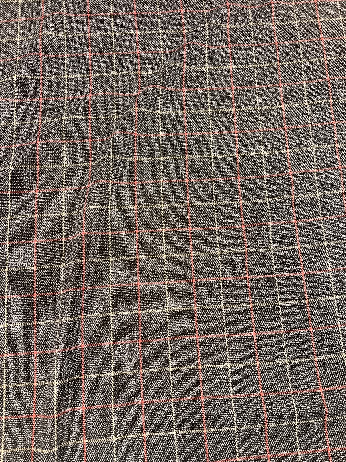 ZOE 021  red&ecru check salt and pepper tweed