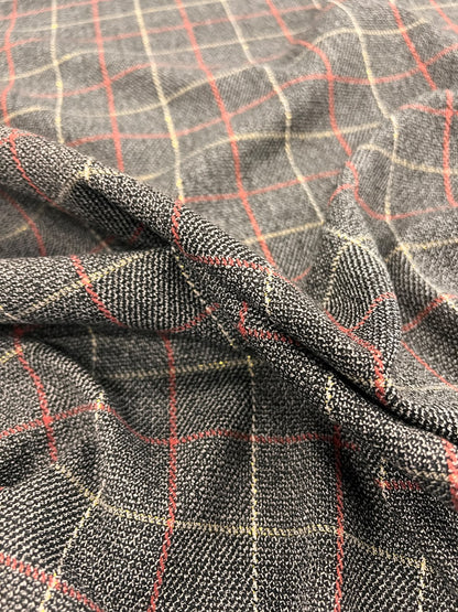 ZOE 021  red&ecru check salt and pepper tweed