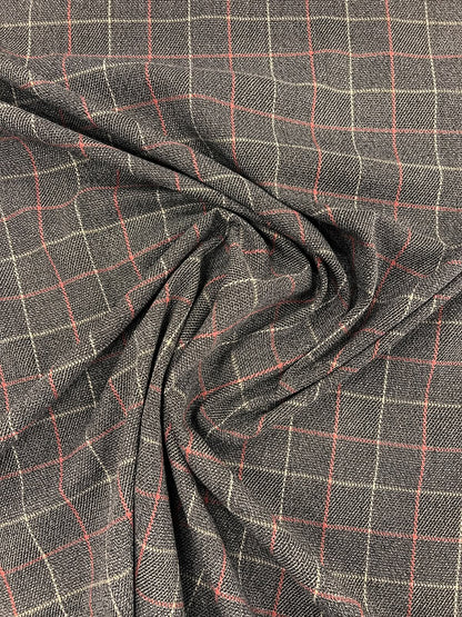 ZOE 021  red&ecru check salt and pepper tweed