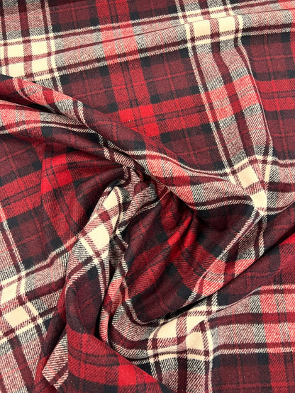 ZOE 022 brushed tartan wool flannel