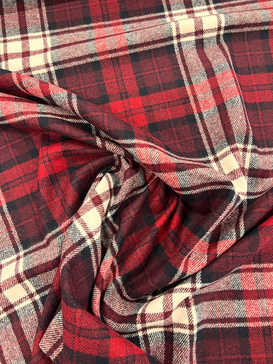 ZOE 022 brushed tartan wool flannel