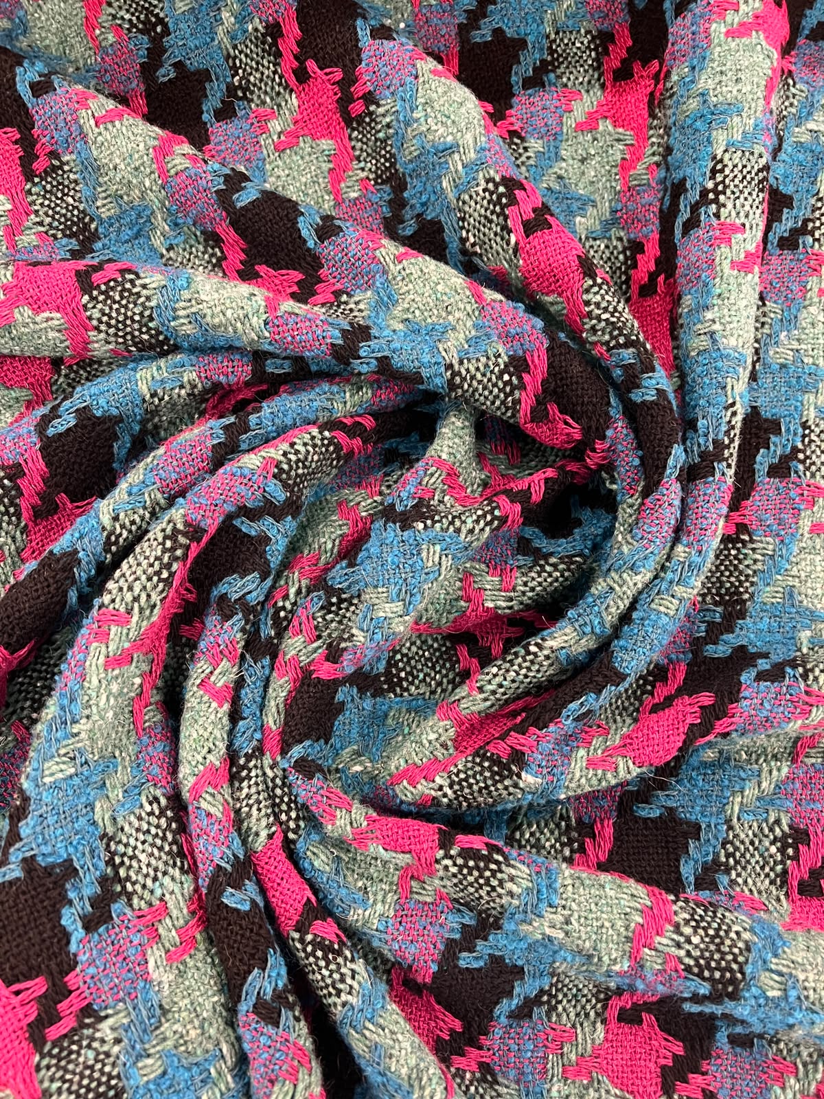 ZOE 024 multi color boucle houndstooth tweed