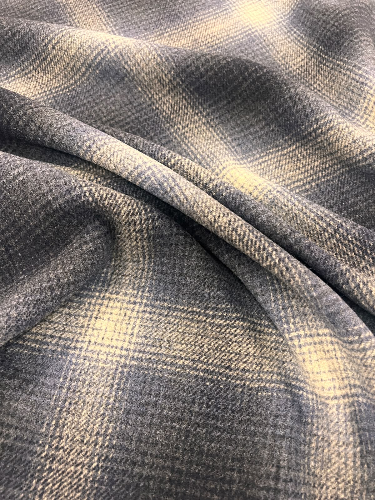ZOE 035 double face blue ombre check flannel