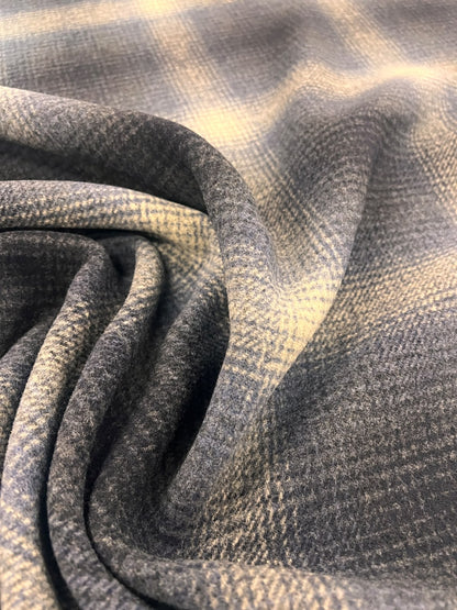 ZOE 035 double face blue ombre check flannel