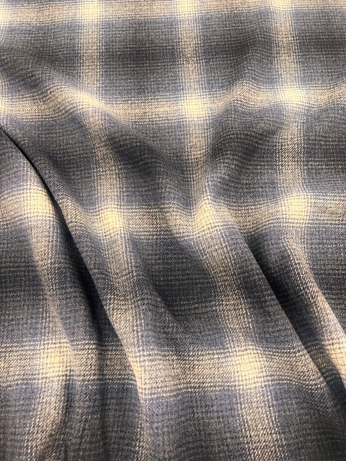 ZOE 035 double face blue ombre check flannel