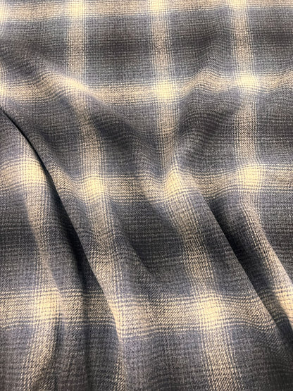 ZOE 035 double face blue ombre check flannel