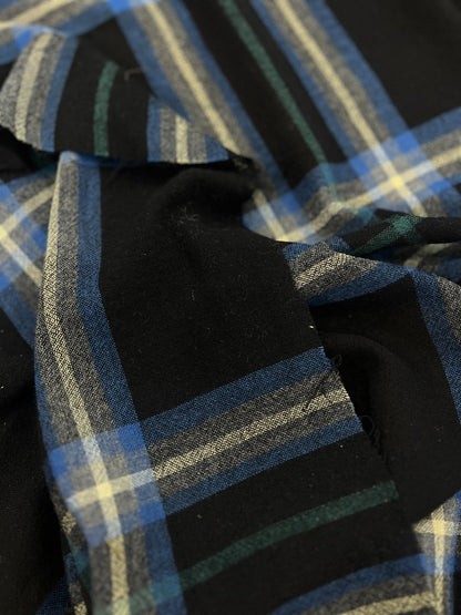 ZOE 036 navy&blue tartan wool voile
