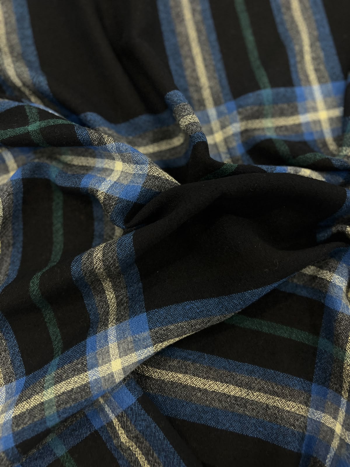 ZOE 036 navy&blue tartan wool voile