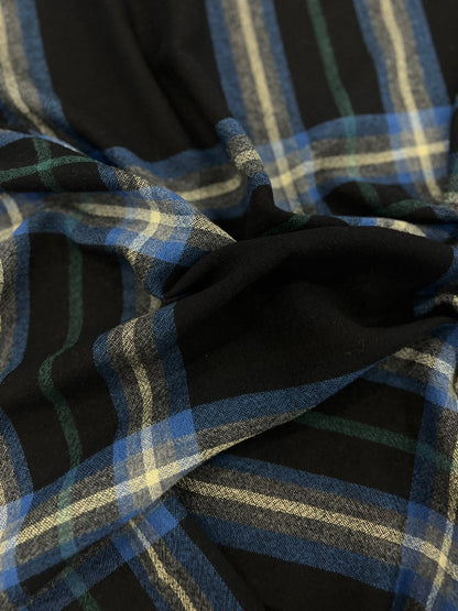 ZOE 036 navy&blue tartan wool voile