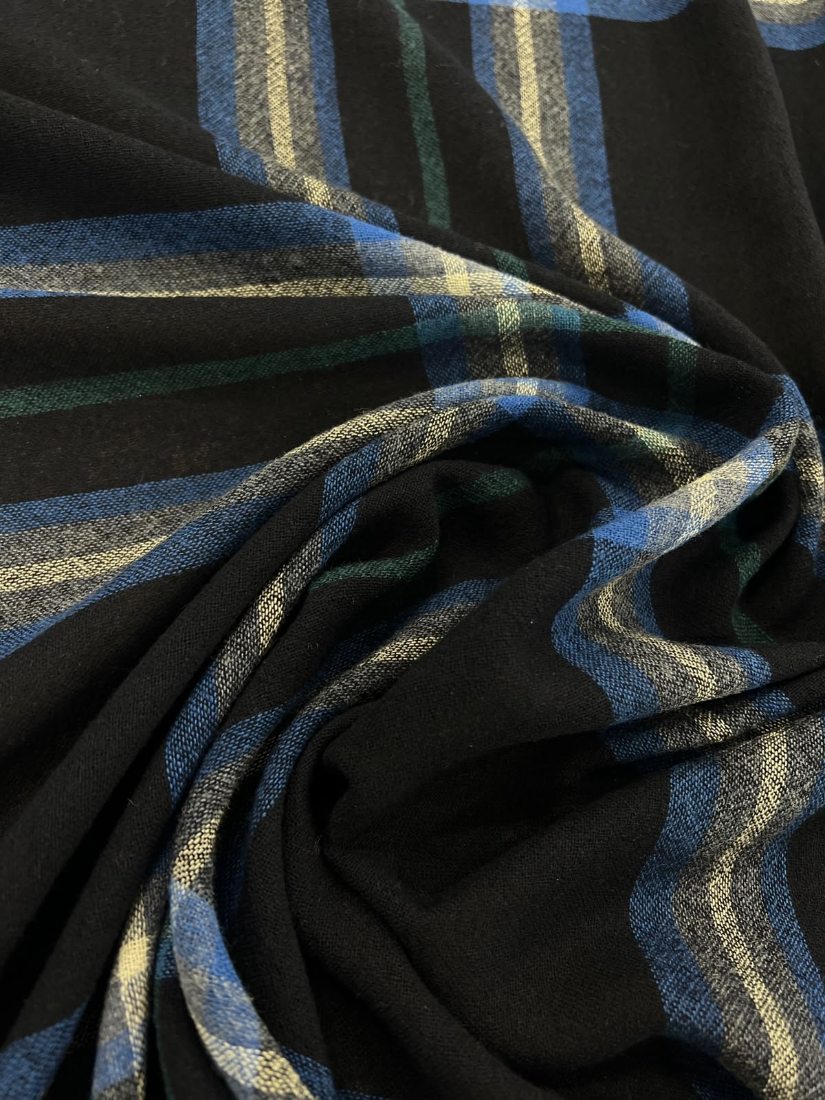 ZOE 036 navy&blue tartan wool voile