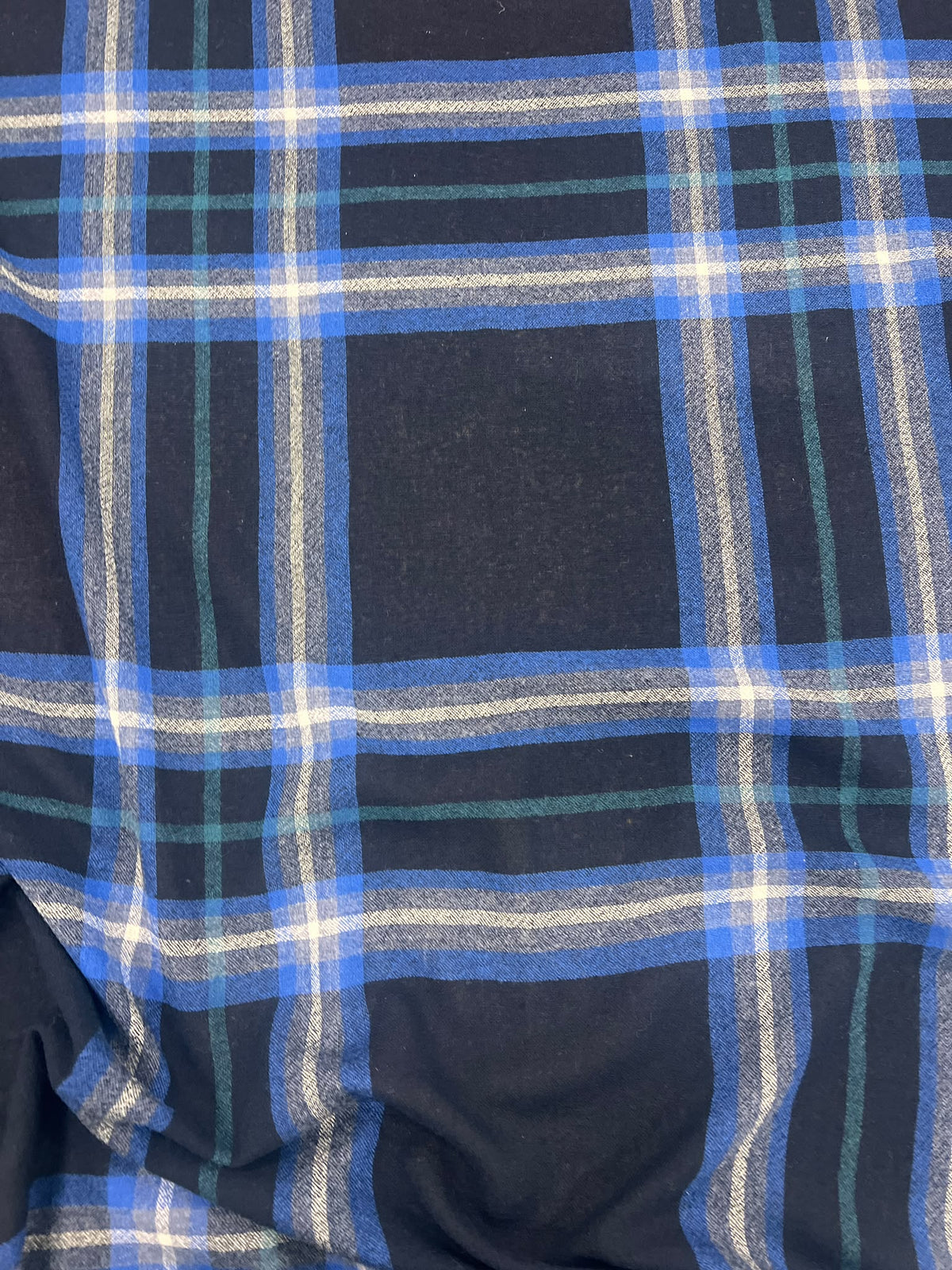 ZOE 036 navy&blue tartan wool voile