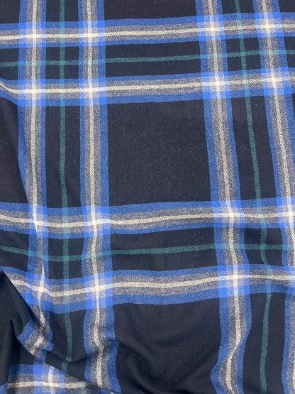 ZOE 036 navy&blue tartan wool voile