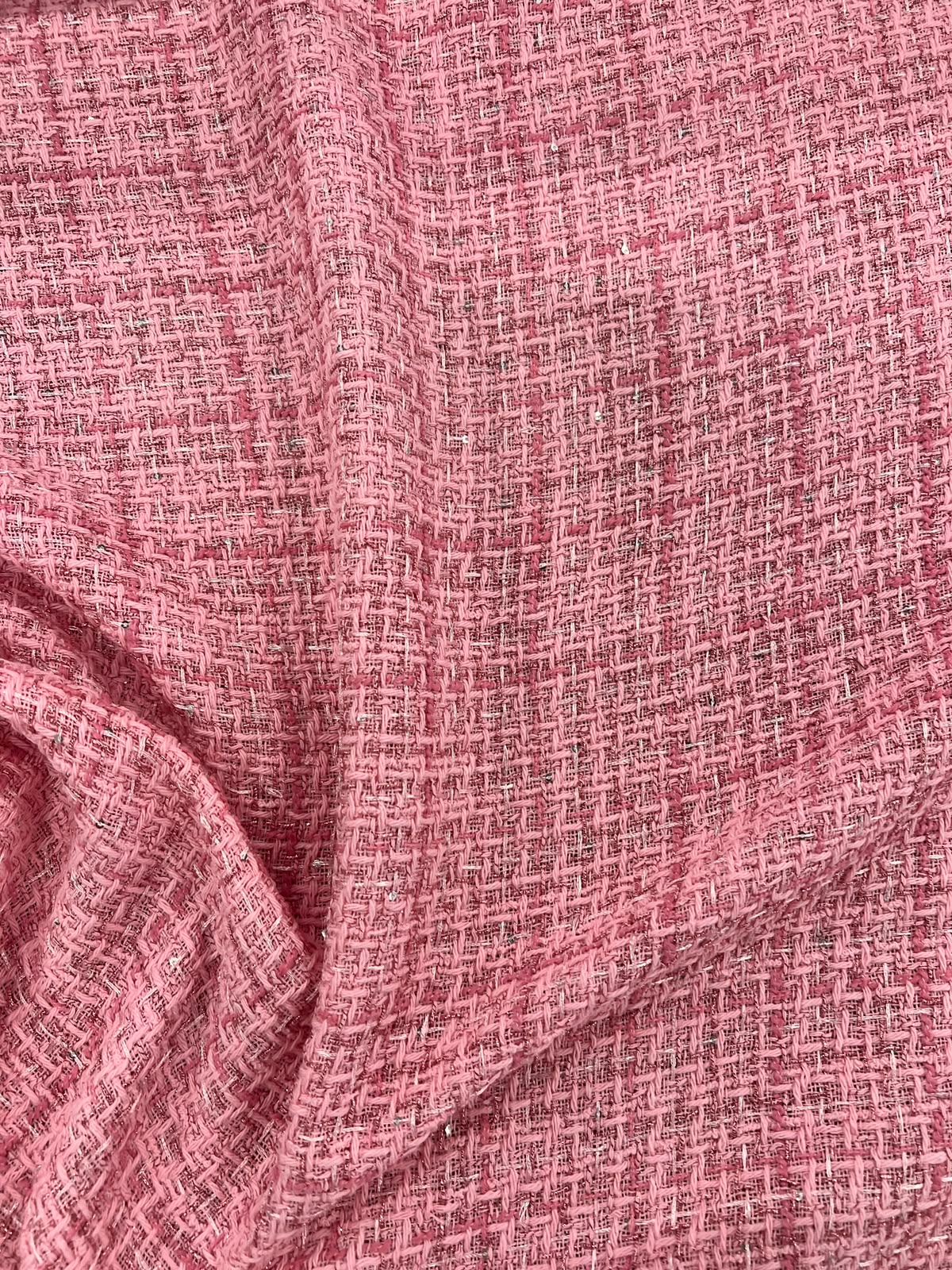 ZOE 046 pink sequined tweed ch*nel style boucle