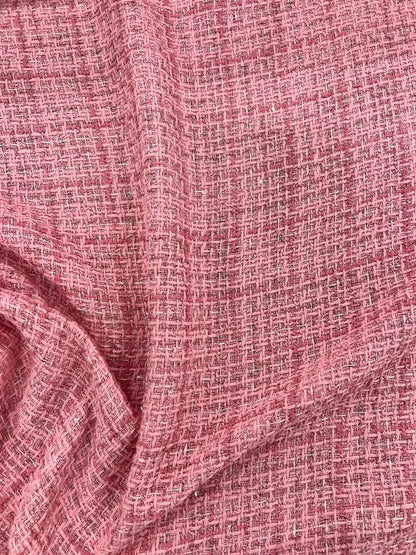 ZOE 046 pink sequined tweed ch*nel style boucle