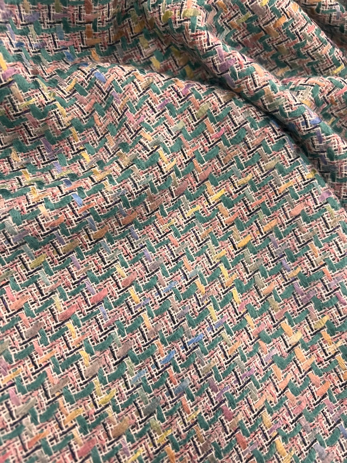 ZOE 057 multi-color bouclé tweed wool blended ch*nel style
