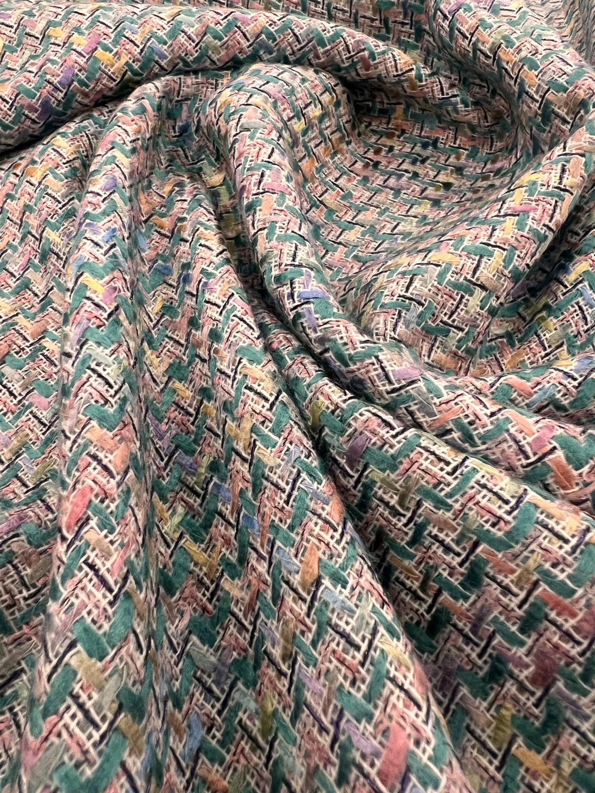 ZOE 057 multi-color bouclé tweed wool blended ch*nel style