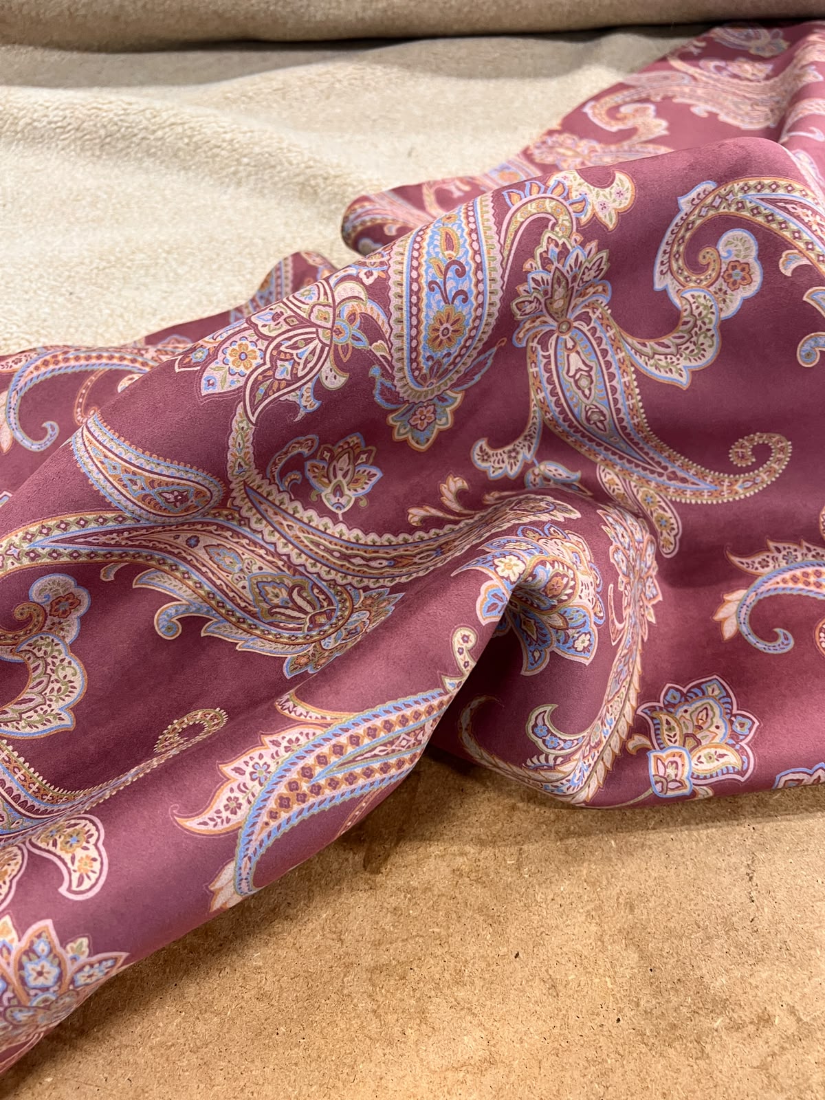 ZOE 058 double face paisley printed bambi beige