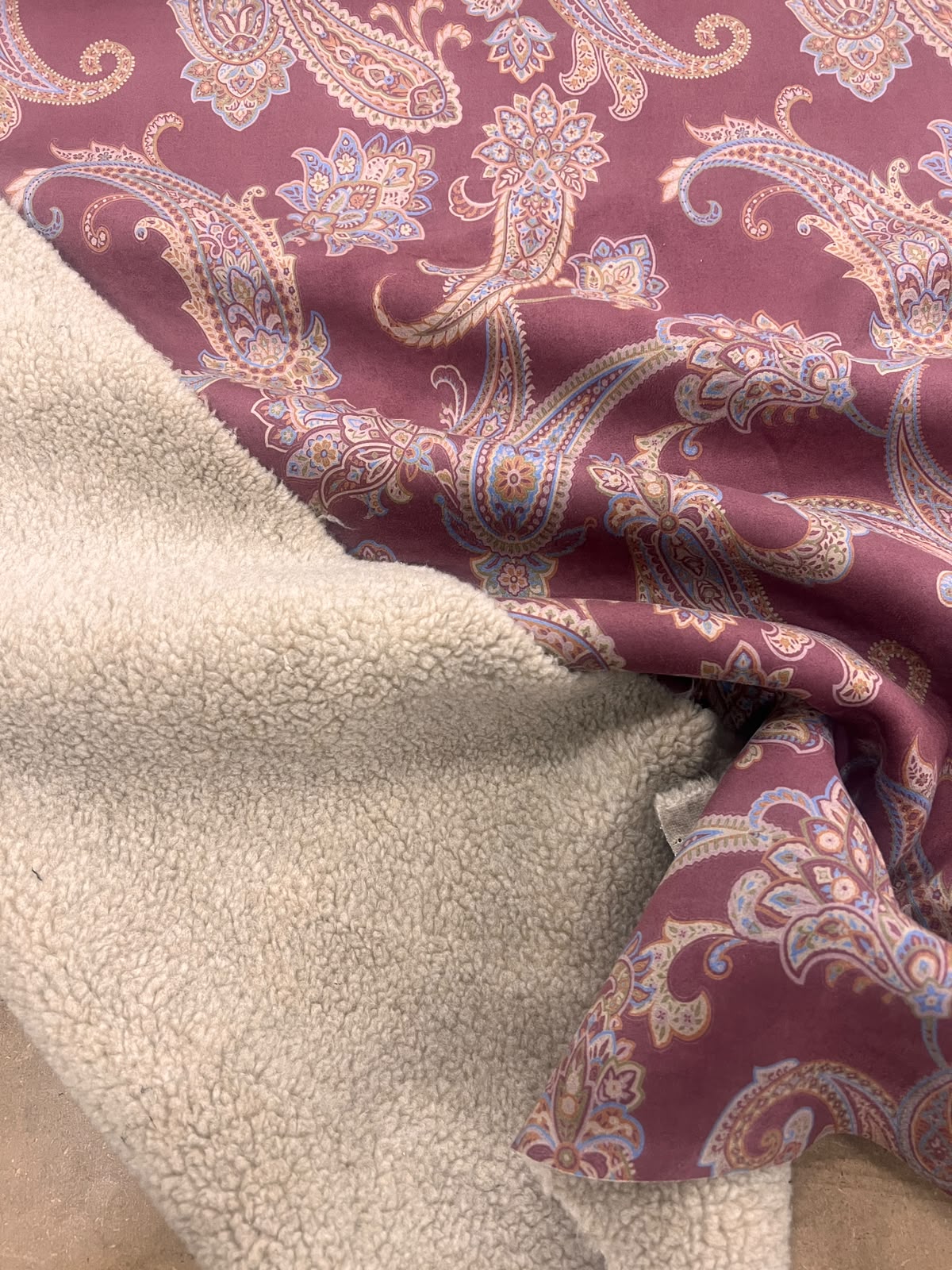 ZOE 058 double face paisley printed bambi beige