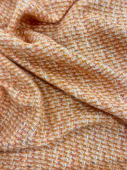 ZOE 059 tangerine boucle tweed wool blended ch*nel style