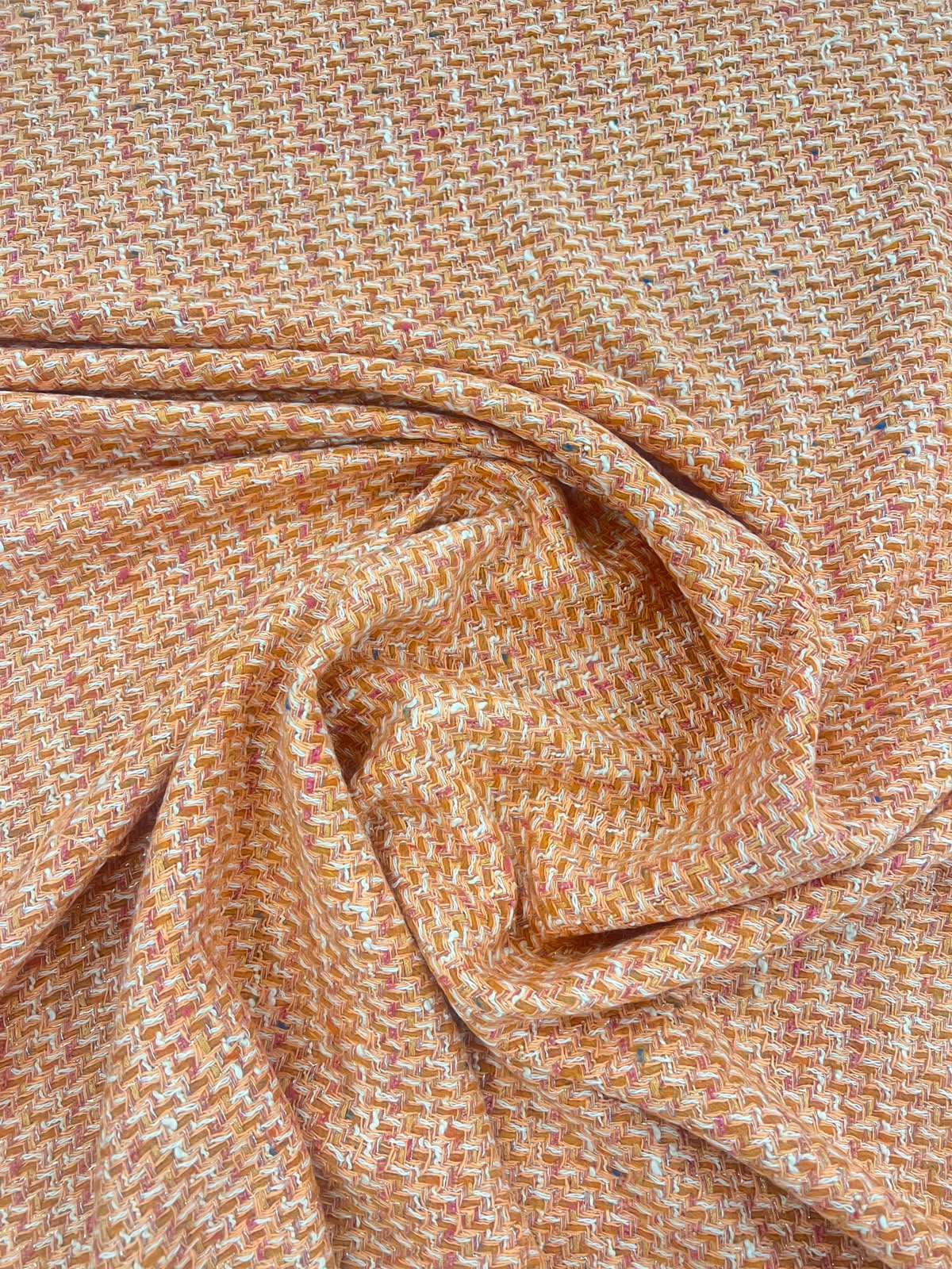 ZOE 059 tangerine boucle tweed wool blended ch*nel style