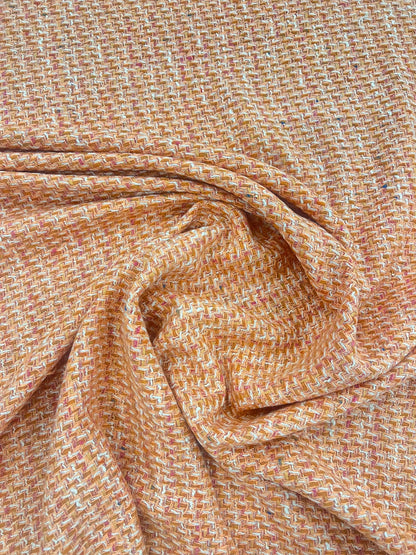 ZOE 059 tangerine boucle tweed wool blended ch*nel style