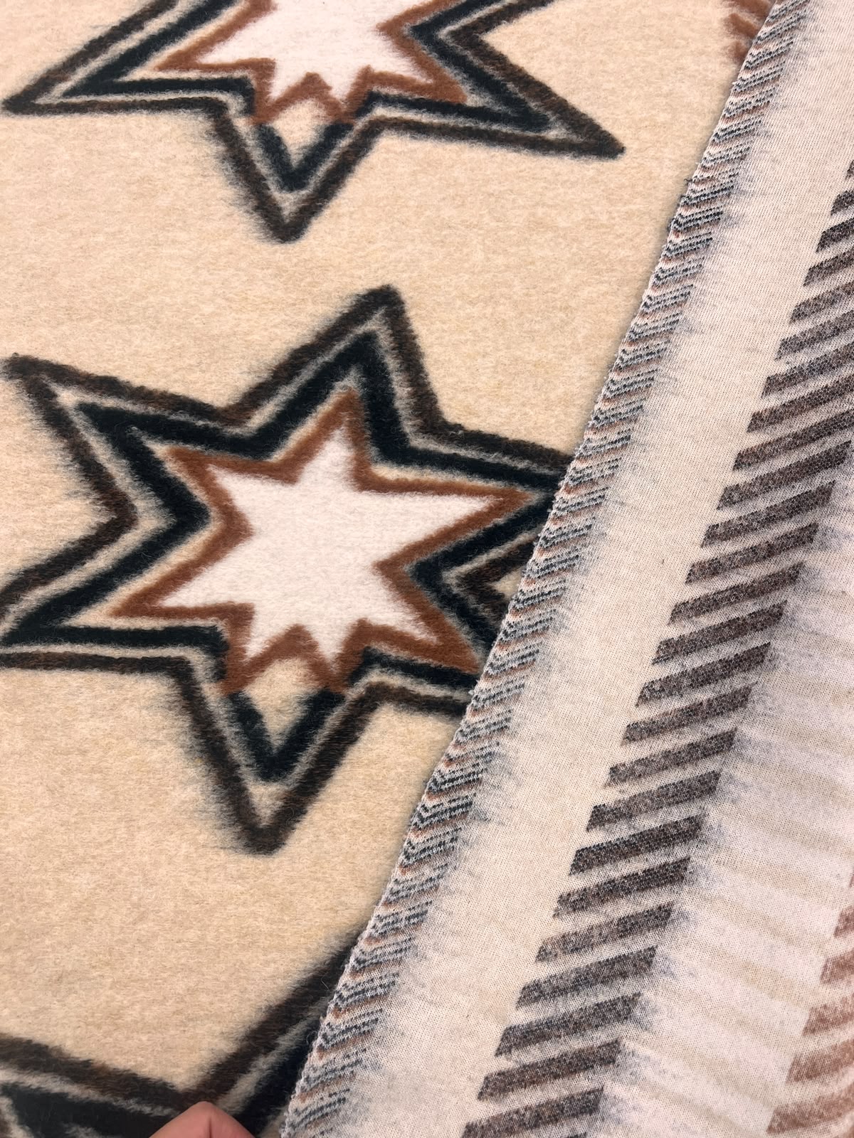 ZOE 061 stripe single border all over star brushed woolen