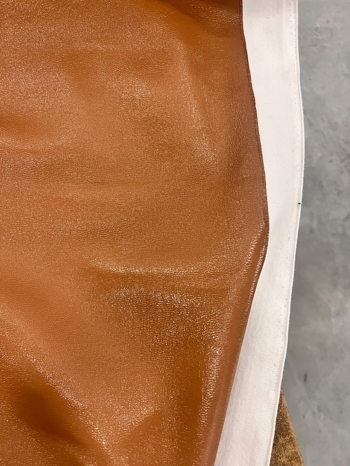 ZOE 062 Double Sided Faux Leather and Faux Fur Cinnamon brown