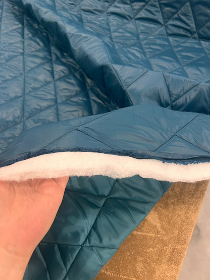 ZOE 064 teal blue diamond quilted puffer