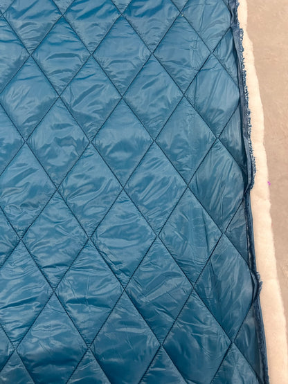 ZOE 064 teal blue diamond quilted puffer