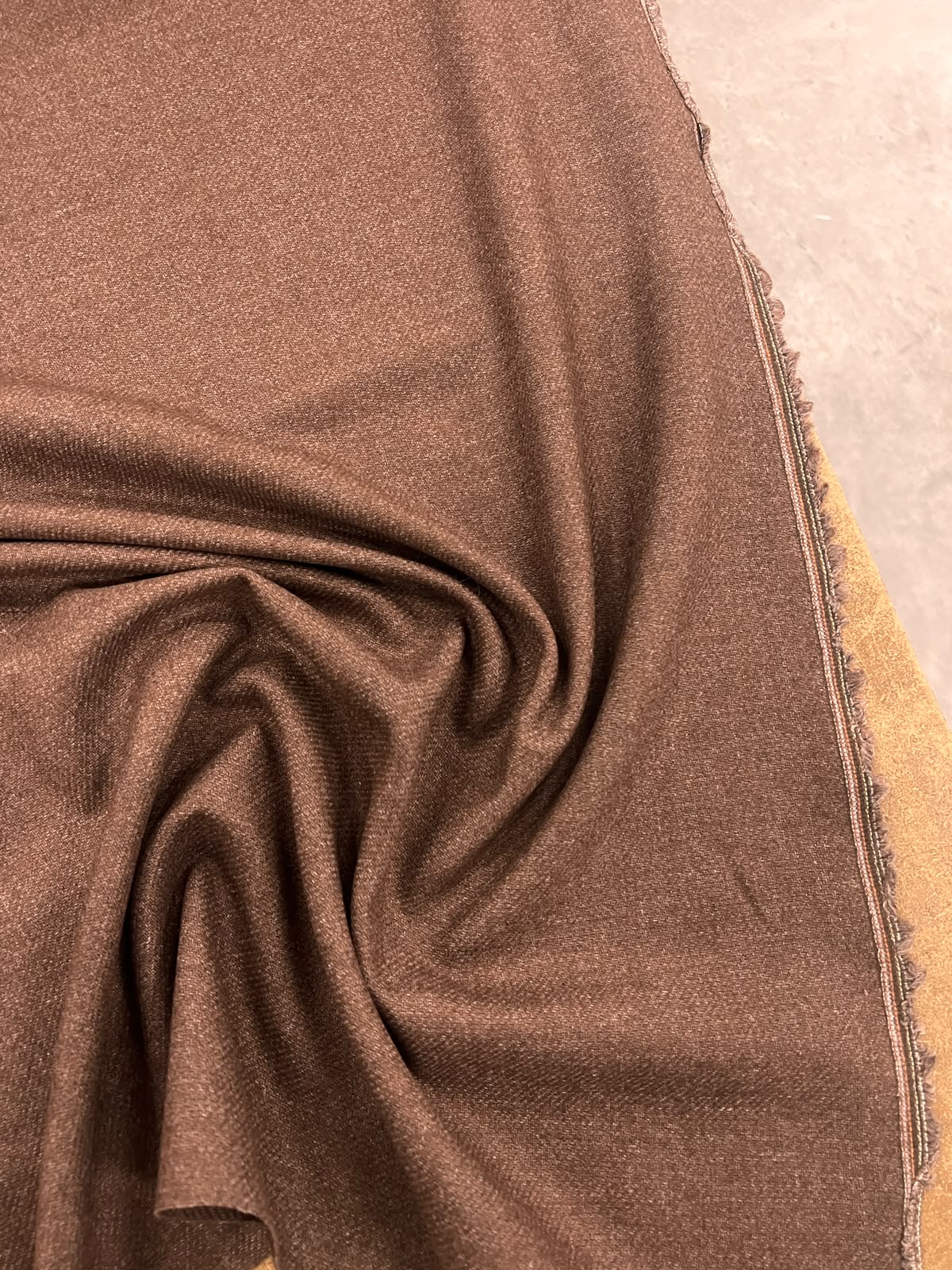 ZOE 068 chestnut brown melange wool blended suiting