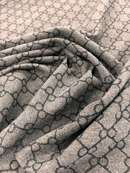 ZOE-072 grey stretch jacquard denim