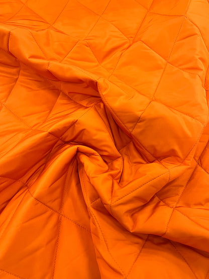 ZOE-069 orange diamond quilted puffer